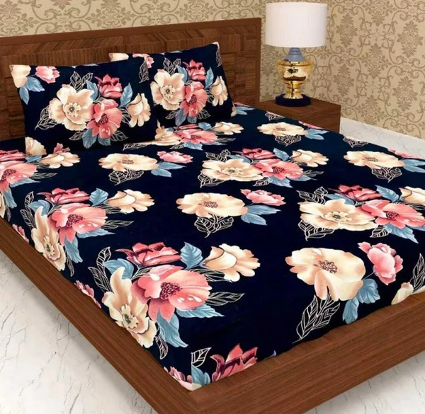 BLACK_GOLDEN_Premium_Fitted_Floral_Bedsheet_(72X78X_Upto_10_Inches)_&_360_Degree_Elasticated